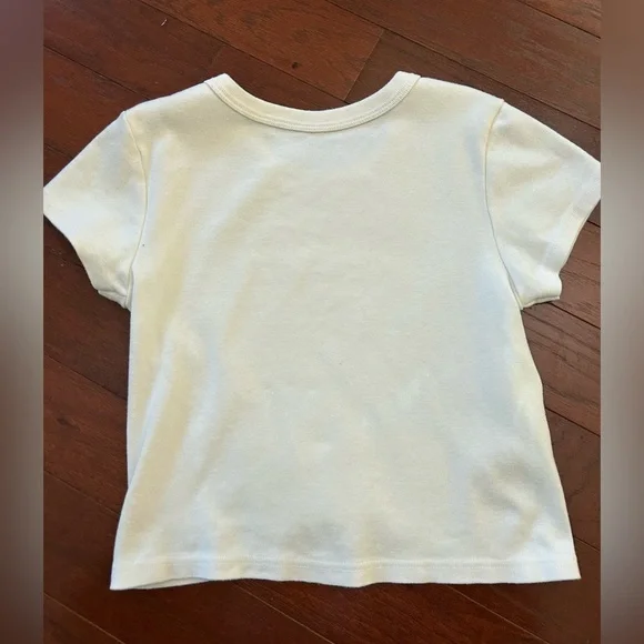 Brandy Melville Black and Cream Cowboy baby tee one size cotton made in Europe - Picture 6 of 7